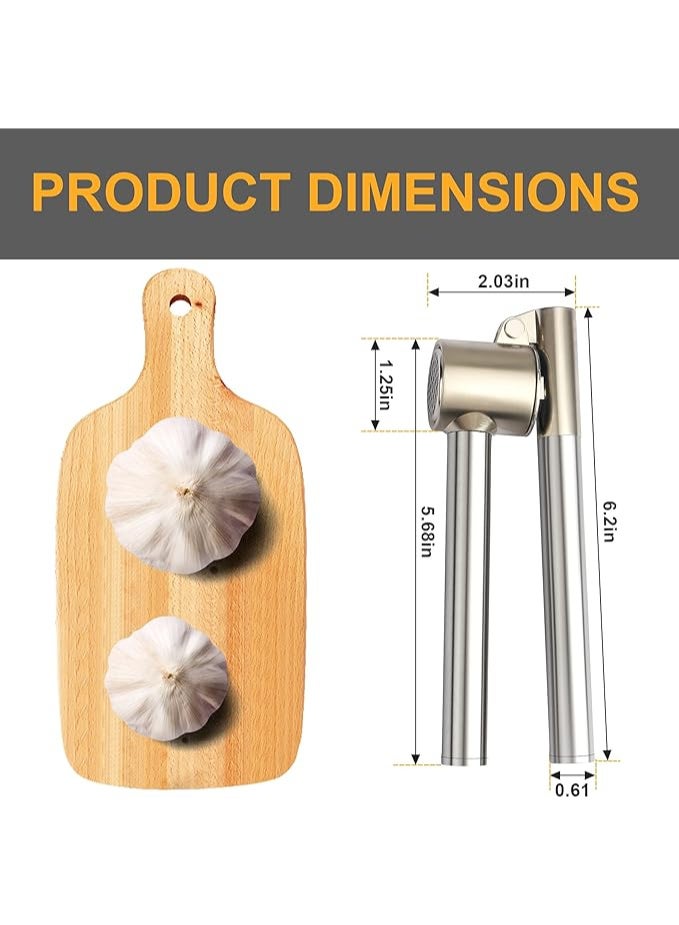 أيكيا عصارة/هراسة ثوم يدوية احترافية من الستانلس ستيل - سهلة الاستخدام والتنظيف - Image 3