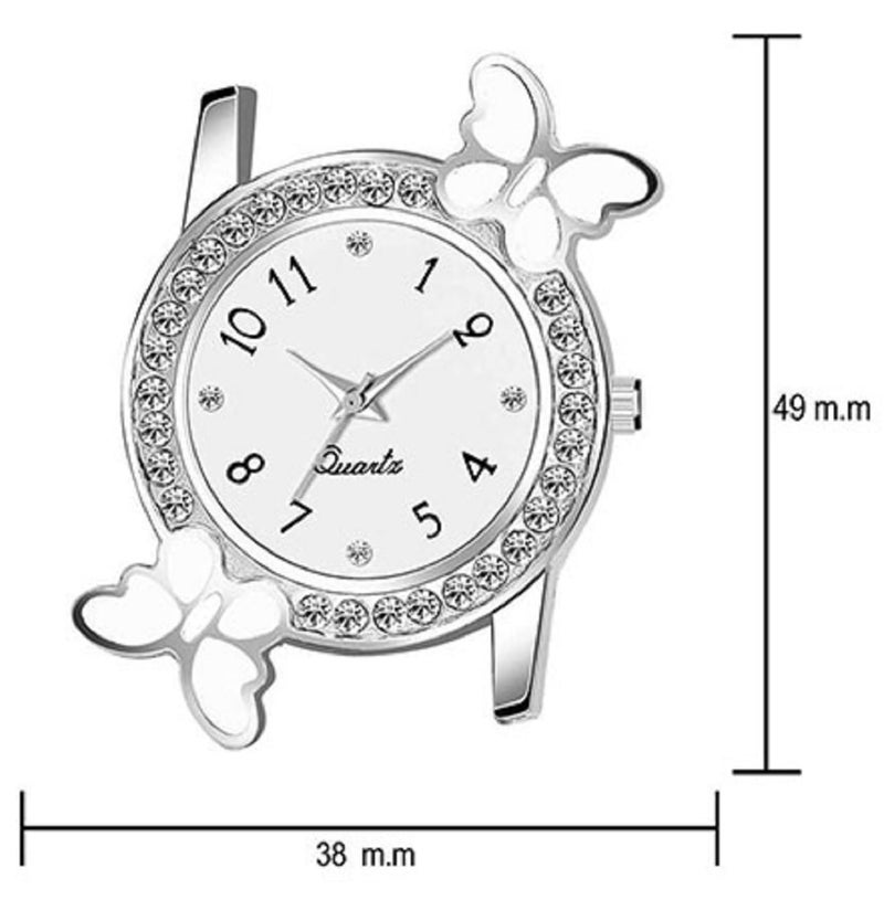 Acnos Polyurethane White Dial Diamond Analog Watch With 2 Diamond Bracelets for Girls - Butterfly Combo Pack of 3 - Image 5