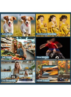 IqwiCam 4K Digital Camera for Photography, 64GB TF Card, 48MP Autofocus Vlogging Camera for YouTube with 3'' 180°Flip Screen, 16X Digital Zoom Anti-Shake Compact Travel Camera  - Image 4