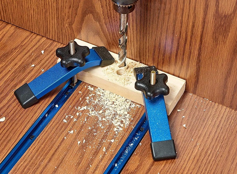 HOTTARGET Aluminum T-Track Intersection Kit with Wood Screwsâ€“Double Cut Profile Universal with Predrilled Mounting Holes -Woodworking and Clamps â€“ Fine Sandblast Anodized - 4 PK (Blue) - Image 2
