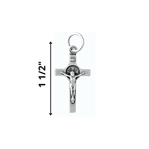 H HOLLY LINES St Benedict Catholic Door Hanger Home Blessing Kit includes St. Benedict Devil Chasing Protection Medals, Wooden Beads & Crucifix, Card. - Image 5