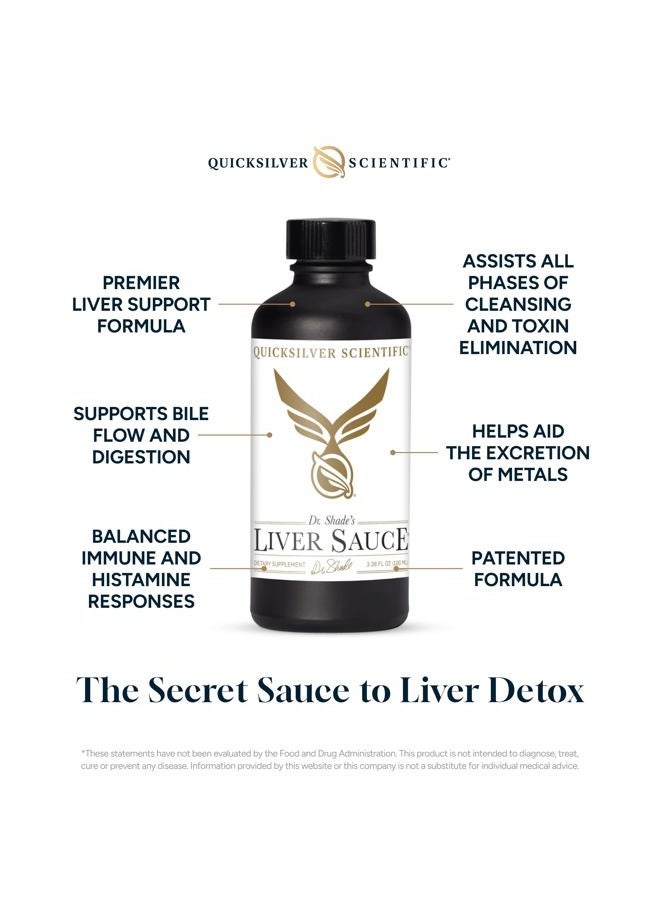 Quicksilver Scientific صلصة الكبد - ديتوكس الكبد الليبوزومي مع DIM، كيرسيتين، حمض ليبويك، حليب الشوك وجذر الهندباء - يدعم تدفق الصفراء وحركة السموم (100 مل / 3.38 أونصة) - Image 3