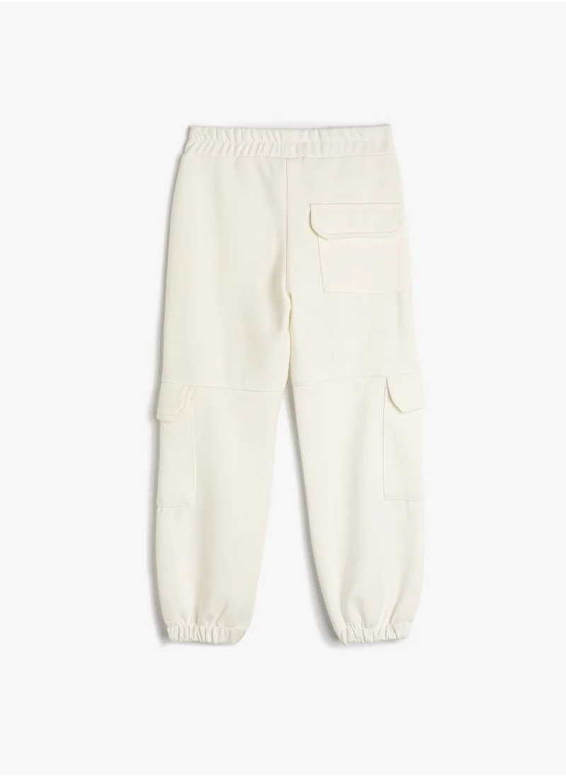 كوتون Basic Cargo Jogger Sweatpants Pocket Elastic Waist