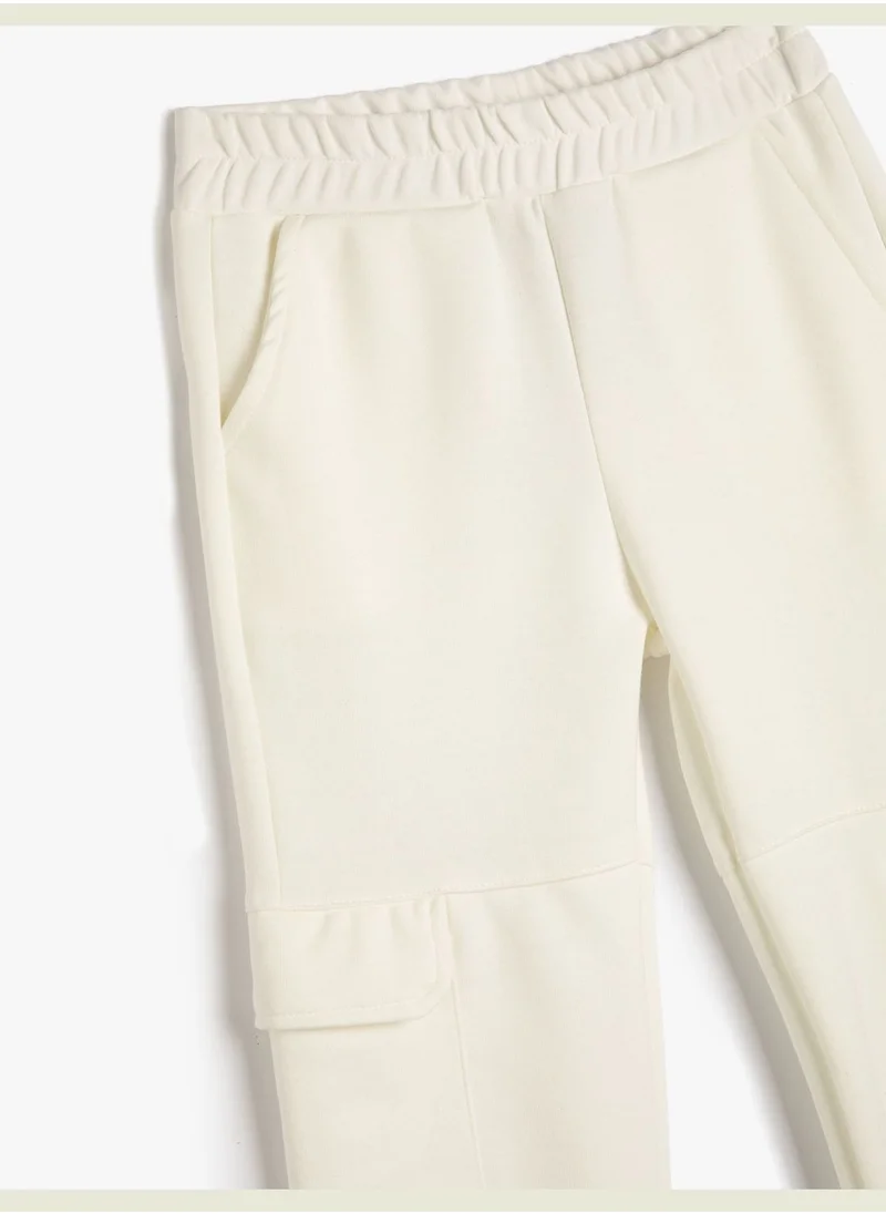 KOTON Basic Cargo Jogger Sweatpants Pocket Elastic Waist
