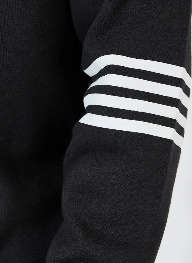 Styli Oversized Stripe Panel Heavy Hoodie