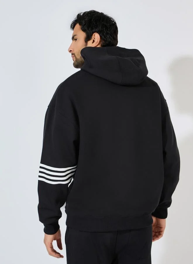 Styli Oversized Stripe Panel Heavy Hoodie