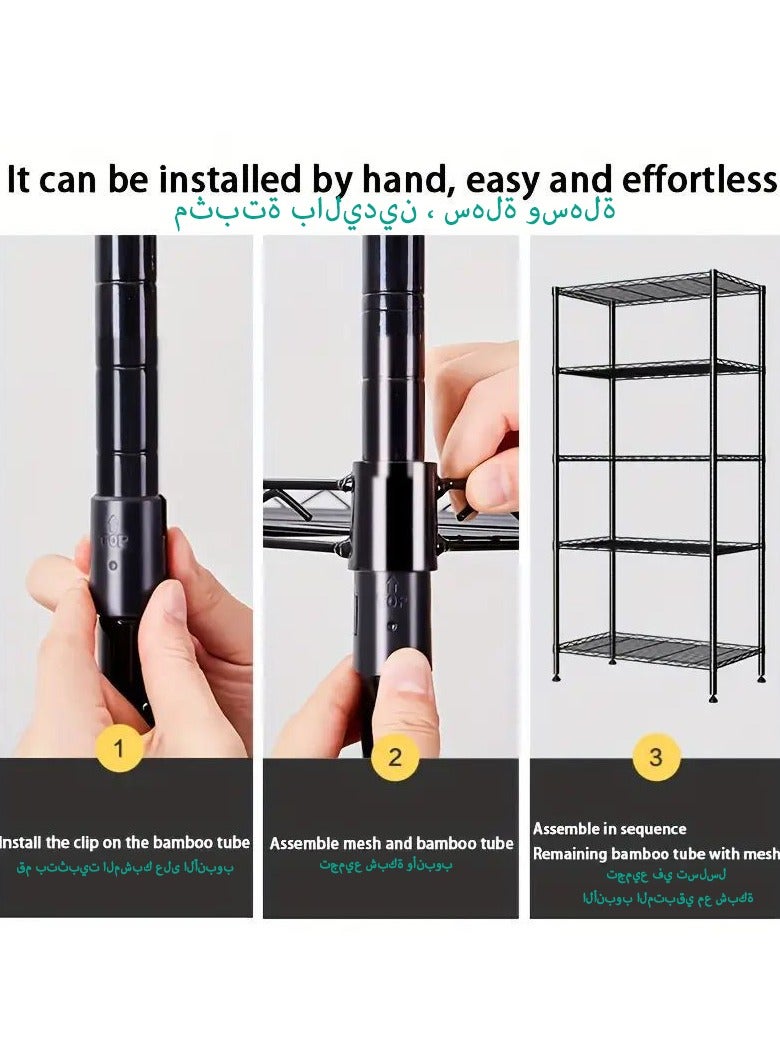 5-Tier Storage Rack Heavy Carbon Steel Rack Metal Rack Shelves Organizer with Stand Leveling Feet Adjustable Shelf Racks for Home, Bathroom, Kitchen Rack, Office, Garage 150 x 55 x 30cm - Image 4
