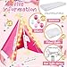 Lemosae 2 Pack Kids Teepee Tent with MattressFitted SheetLight StringWashable Natural Cotton Toddler Play Tent for Girls Boys Indoor Outdoor Sleepover Slumber Birthday PartyRose Red - Image 4