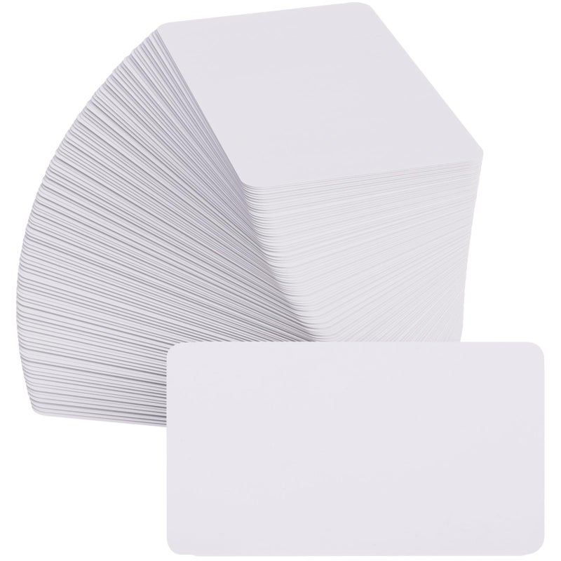 MaxGear 100Pcs Blank Business, Note Cards Small Blank, 3.5" x 2" Thank You Small Business, Message Cards DIY Gift, Cardstock, Kraft Paper, 200 GSM White - Image 1
