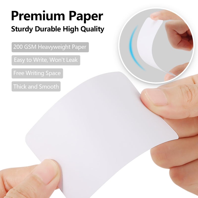MaxGear 100Pcs Blank Business, Note Cards Small Blank, 3.5" x 2" Thank You Small Business, Message Cards DIY Gift, Cardstock, Kraft Paper, 200 GSM White - Image 3