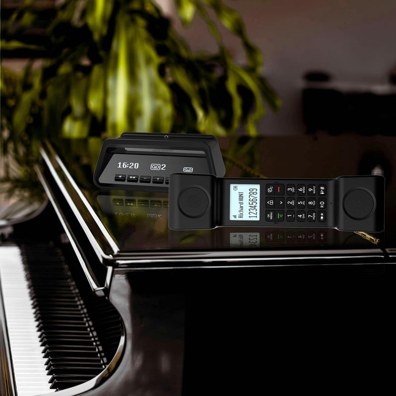 Alcatel ePure Premium - DECT cordless landline telephone with answering machine - Vintage design - Smart display base - Large graphic display - Handsfree - Call blocking function - Black - Image 4