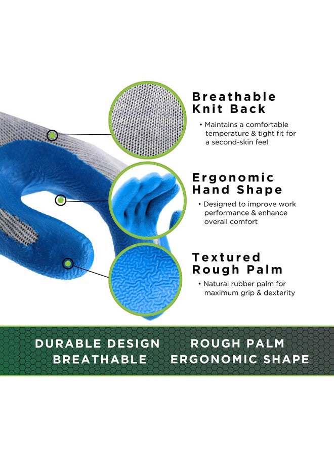 SHOWA SHOWA Atlas 300 Natural Latex Palm Coated General Purpose Work Glove with Poly/Cotton Liner, 10-Gauge, Blue, X-Large (12 Pair)  - Image 2