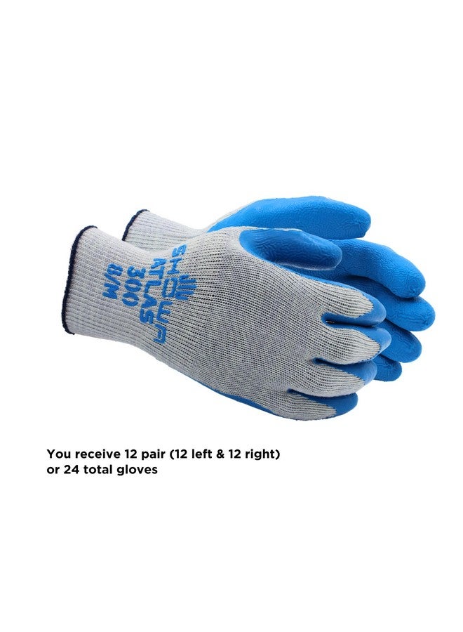 SHOWA SHOWA Atlas 300 Natural Latex Palm Coated General Purpose Work Glove with Poly/Cotton Liner, 10-Gauge, Blue, X-Large (12 Pair)  - Image 3