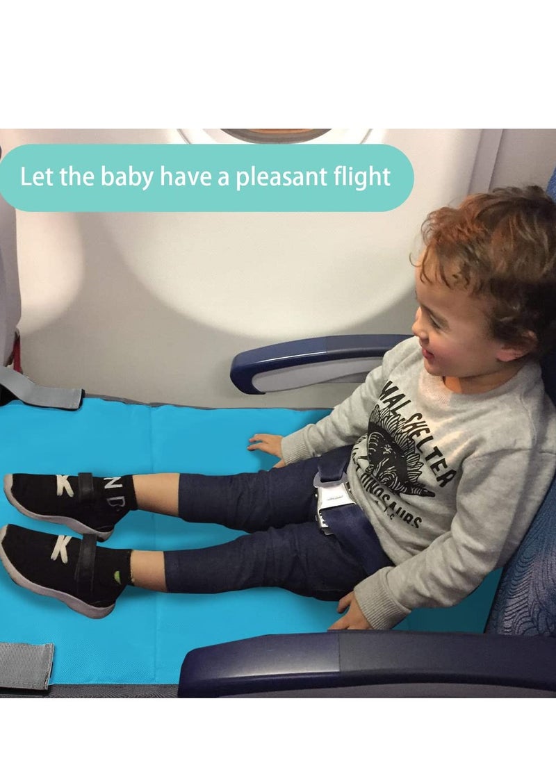 Excefore Baby Airplane Travel Footrest Bed, Toddler Airplane Seat, Portable Toddler Travel Foot Hammock, Airplane Seat Extender Leg Rest for Kid, Travel Essentials for Children to Lie Down on Plane (Blue) - Image 4