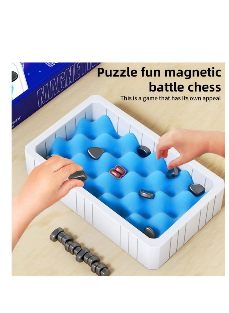 Magnetic Chess Game, Magnet Board Rock Game, Multiplayer Table Top Strategy Magnet Game Pieces Portable Puzzle Magnetic Battle Chess, for Kids Aged 9+ and Adults Fun Family Party Games - Image 4