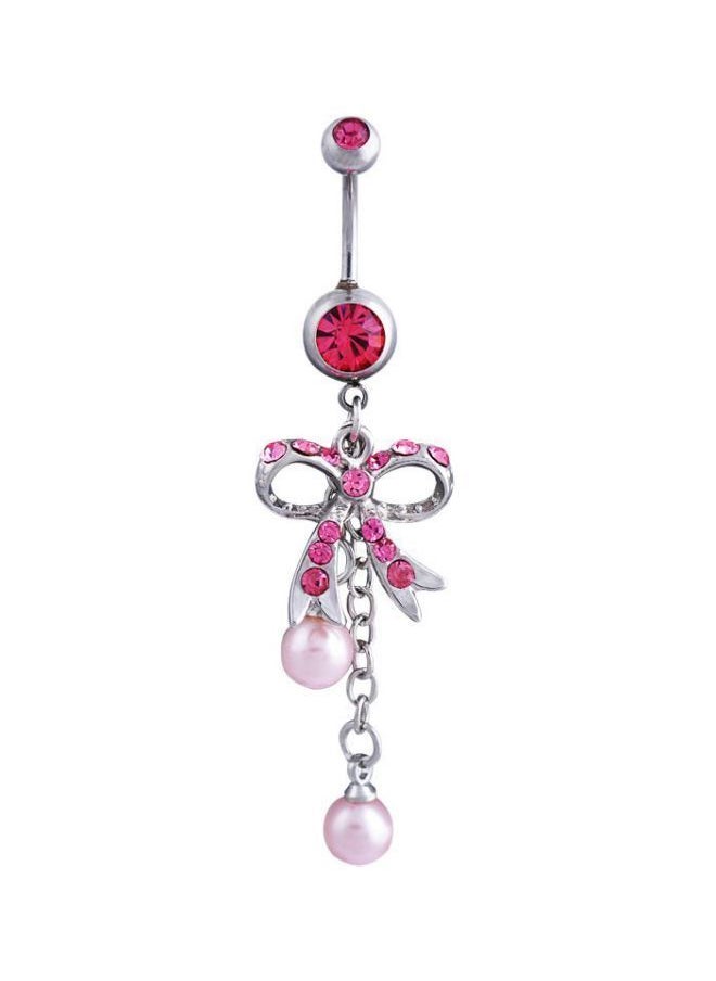 NIBEMINENT - 2-Piece Stone Studded Bow Designed Belly Rings - Image 1