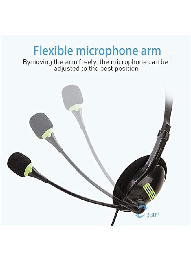 USB Headset with Microphone,Noise Cancelling  Audio Controls, Stereo PC Headphone for Business Skype Call Center Office Computer, Clearer Voice, Super Light, Ultra Comfort - Image 5