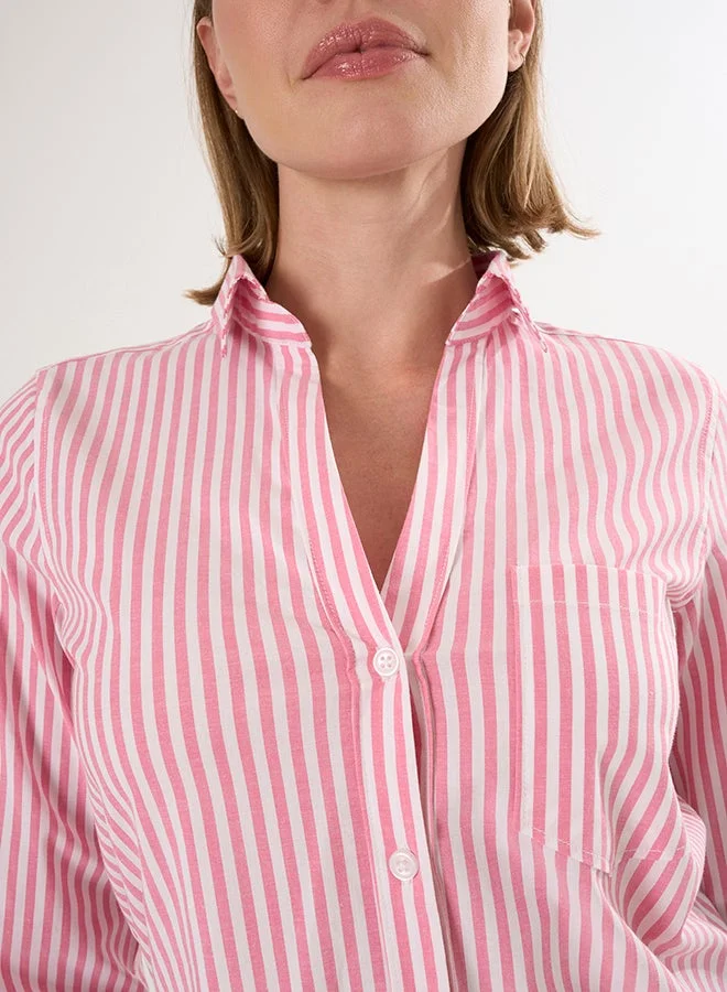 FELIX HARDY Pink Striped Long Sleeve Shirt for Women | Best Price UAE