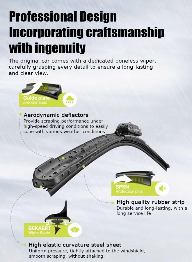 Generic Wiper, suitable for Jietu T2 hybrid and gasoline vehicles, low noise and mute, boneless brush, durable and clean, wiper blade  - Image 5