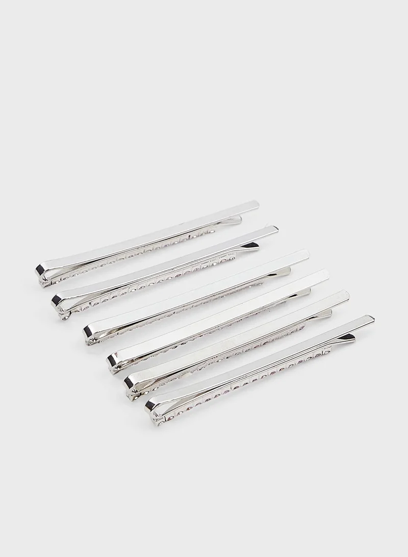 Rubi 6 Pack Of Diamante Hair Pins