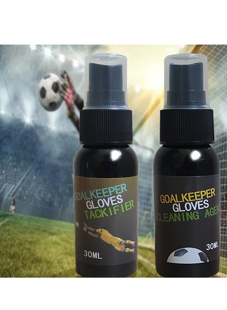 Generic 30ml Original Goalkeeper Gloves Grip Spray and 30ml Goalkeeper Gloves Cleaner for New/Match Goalkeeper Gloves  - Image 1