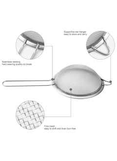 Bukela Stainless Steel Fine Mesh Strainer, Set of 3 Fine Mesh Strainer for Kitchen, Use for Tea, Flour, Rice, Juice, Vegetable, Etc, 3.15", 5.51", 7.88", Silver  - Image 3