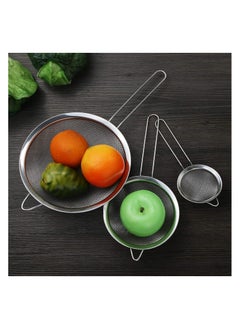 Bukela Stainless Steel Fine Mesh Strainer, Set of 3 Fine Mesh Strainer for Kitchen, Use for Tea, Flour, Rice, Juice, Vegetable, Etc, 3.15", 5.51", 7.88", Silver  - Image 5