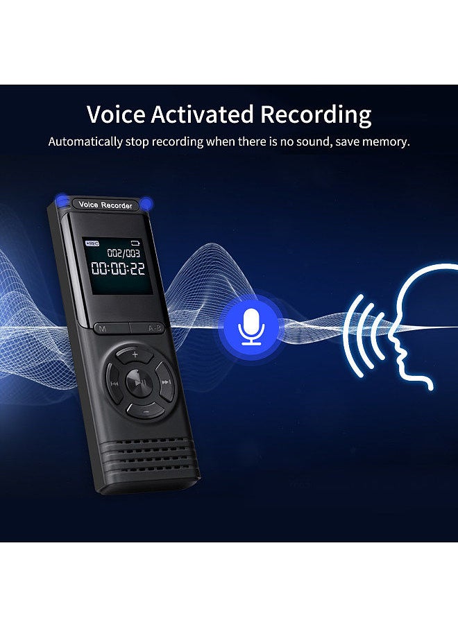 Generic - 4GB Digital Voice Recorder Voice Activated Recorder Dictaphone MP3 Player HD Recording 13 Continuous Recording Line-In Function for Meeting Lecture Interview Class MP3 Record - Image 1