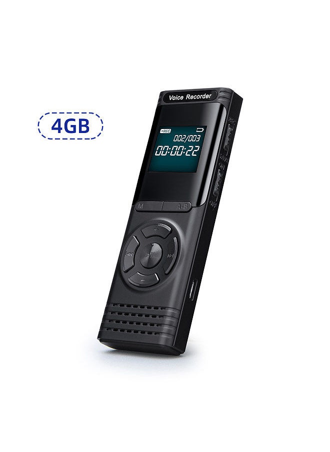 Generic - 4GB Digital Voice Recorder Voice Activated Recorder Dictaphone MP3 Player HD Recording 13 Continuous Recording Line-In Function for Meeting Lecture Interview Class MP3 Record - Image 1