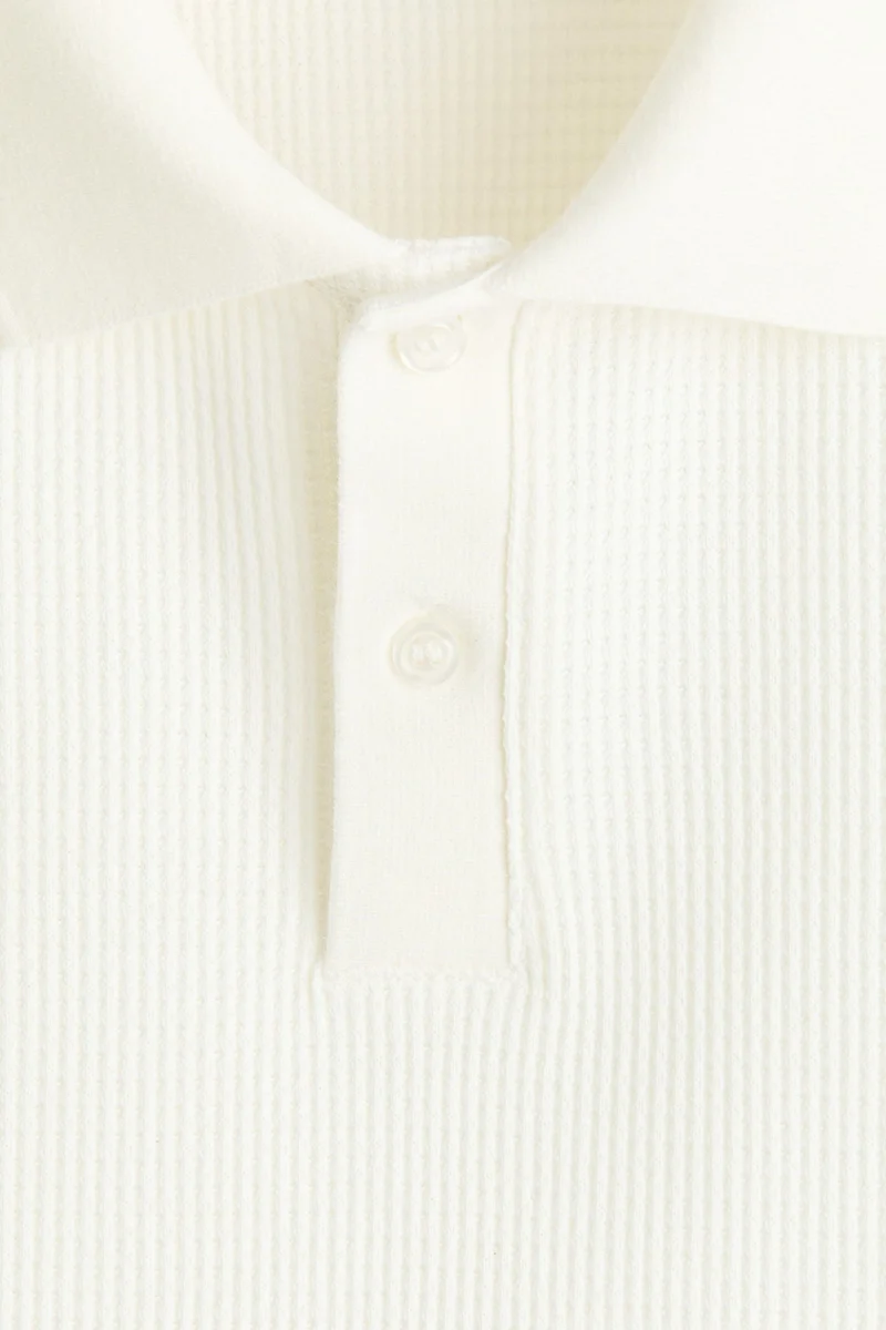 H&M Slim Fit Waffle-knit polo shirt