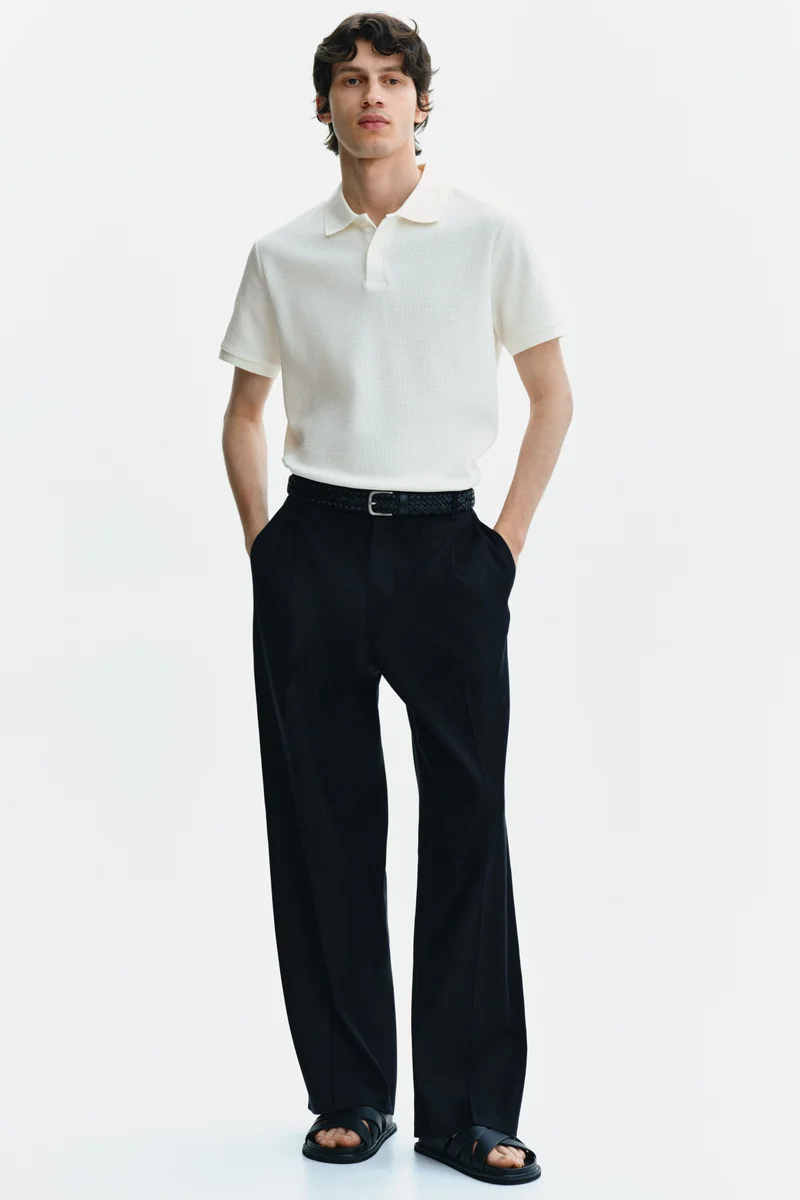 H&M  Slim Fit Waffle-knit polo shirt for Men | Best Price UAE
