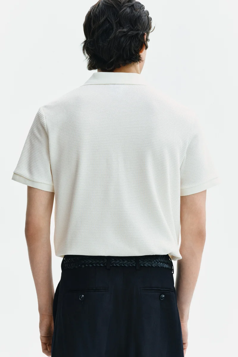 H&M  Slim Fit Waffle-knit polo shirt for Men | Best Price UAE