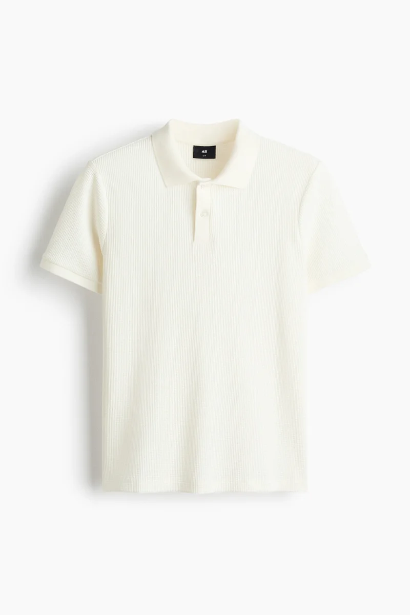 H&M  Slim Fit Waffle-knit polo shirt for Men | Best Price UAE
