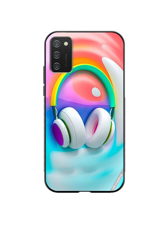 VR CREATIVE Protective Case Cover For Samsung Galaxy A02s Music Headphones Design Multicolour - Image 1