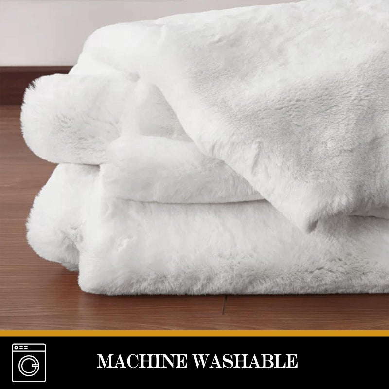 Latepis Washable Rugs 3x5 White Fluffy Shag Rug Shaggy Rug for Living Room Super Soft Area Rugs for Bedroom Nursery - Image 5