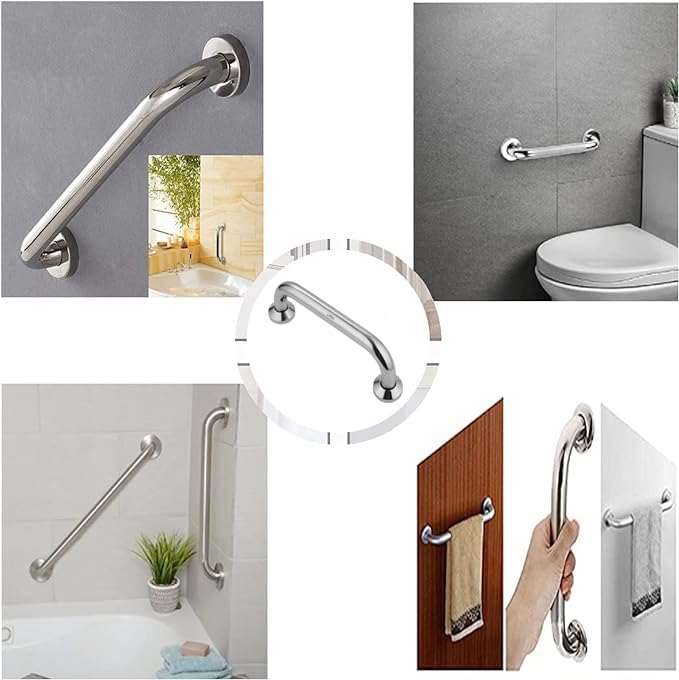 Lipka Lipka Full Brass Grab Bar for Bathroom Concealed Home Assist Safety Helping Handle 10 Inches  - Image 4