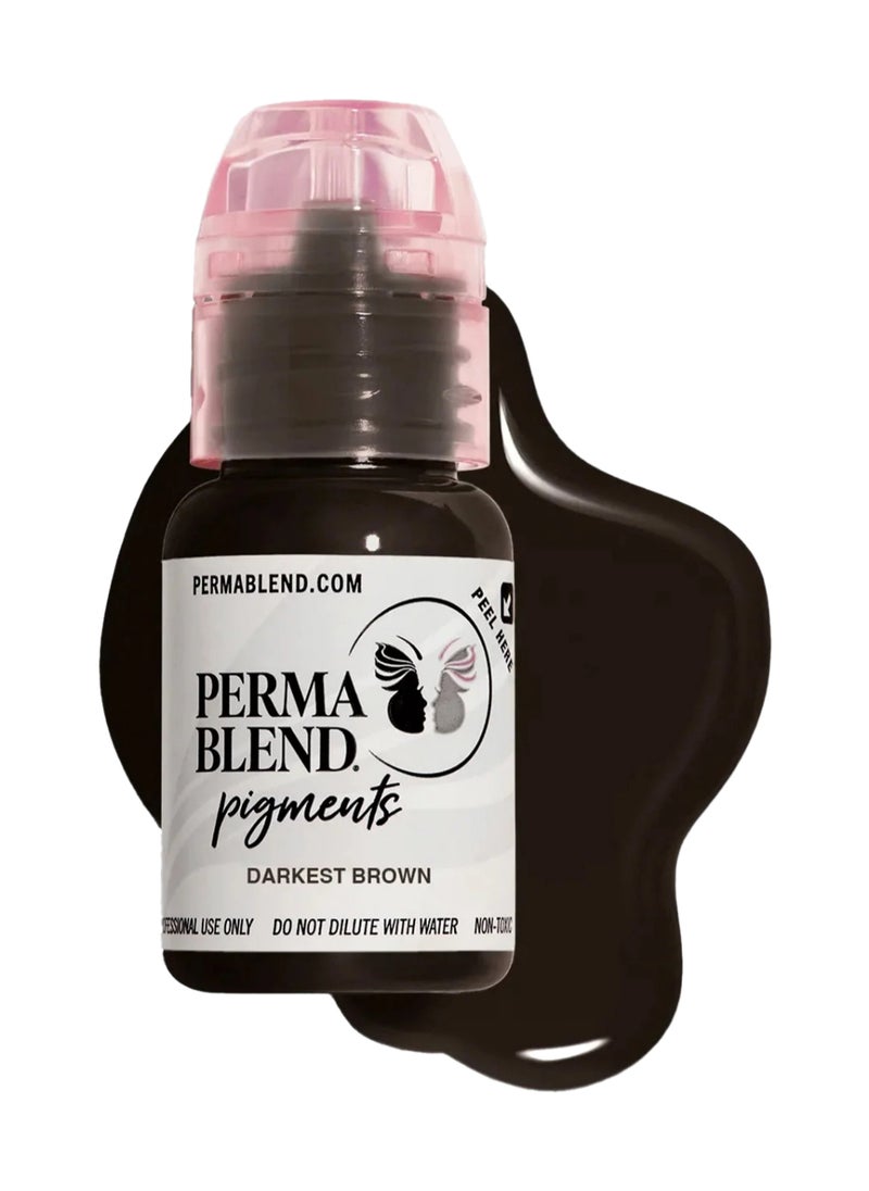 Perma Blend Eyebrow Pigment Darkest Brown Shades 15 Ml Microblading Ink For Eyebrows, Eyes, And Scalp Professional Cosmetic Pigment 