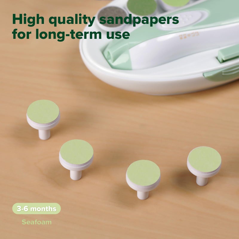 haakaa Electric Nail Trimmer Replacement Pads Baby Nail Trimmer Heads Compatible with All haakaa Nail Trimmers, Suitable for 3-6 Months, Seafoam - Image 5
