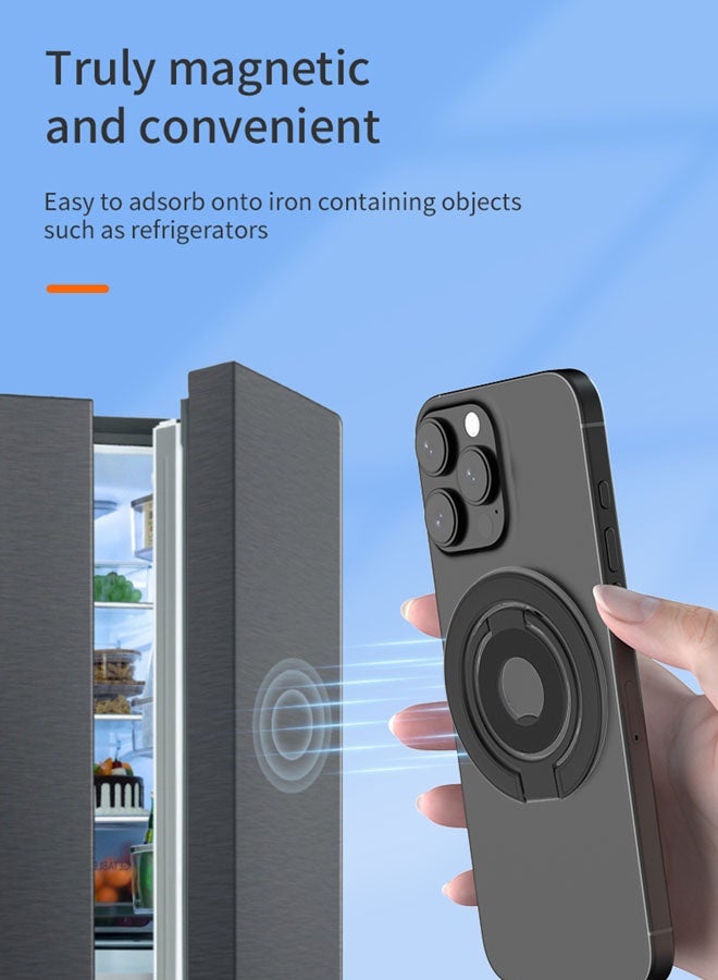 SJet MagSafe Dual-Side Magnetic Phone Grip with Kickstand for iPhone 12/13/14/15/16 Series - Compatible with Magnetic Car Mount (Black) - Image 5