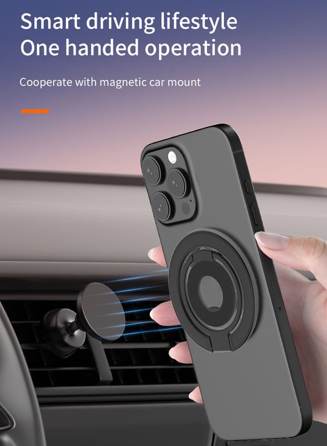 SJet MagSafe Dual-Side Magnetic Phone Grip with Kickstand for iPhone 12/13/14/15/16 Series - Compatible with Magnetic Car Mount (Black) - Image 3