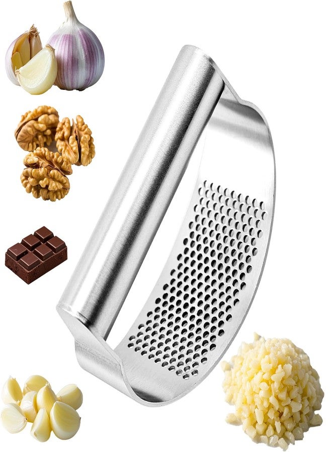 LANGMINGDE 316 Stainless Steel Garlic Press Rocker, Ergonomic Garlic Crusher with Handle, Heavy Duty Dishwasher Safe Garlic Mincer, Rust Proof Kitchen Tool for Ginger, Herbs - Image 1