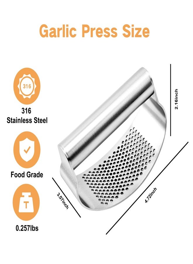 LANGMINGDE 316 Stainless Steel Garlic Press Rocker, Ergonomic Garlic Crusher with Handle, Heavy Duty Dishwasher Safe Garlic Mincer, Rust Proof Kitchen Tool for Ginger, Herbs - Image 3