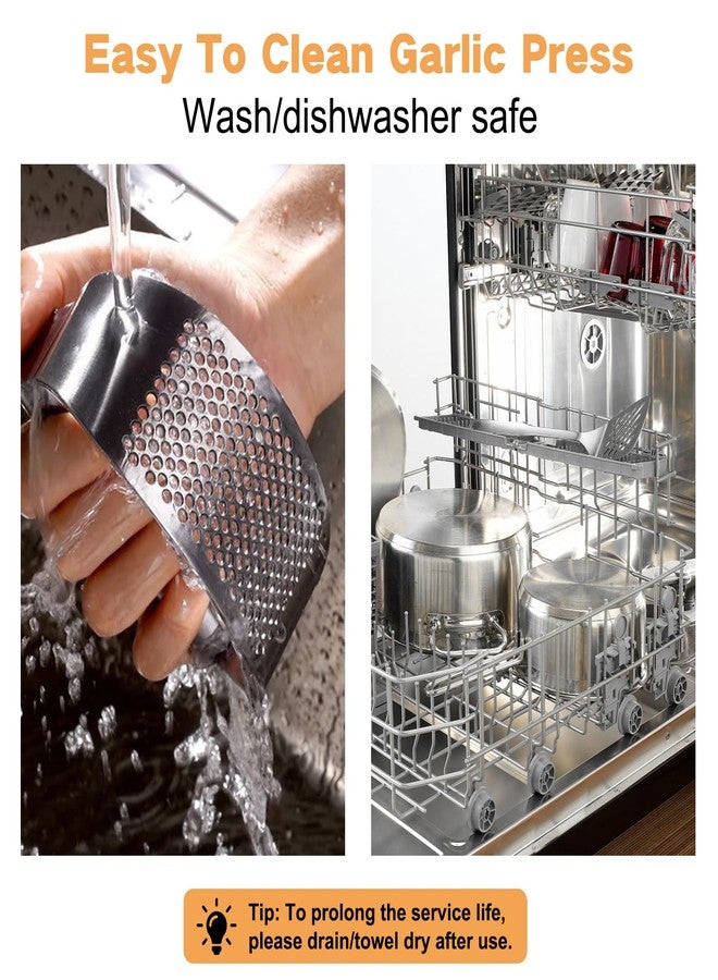 LANGMINGDE 316 Stainless Steel Garlic Press Rocker, Ergonomic Garlic Crusher with Handle, Heavy Duty Dishwasher Safe Garlic Mincer, Rust Proof Kitchen Tool for Ginger, Herbs - Image 4