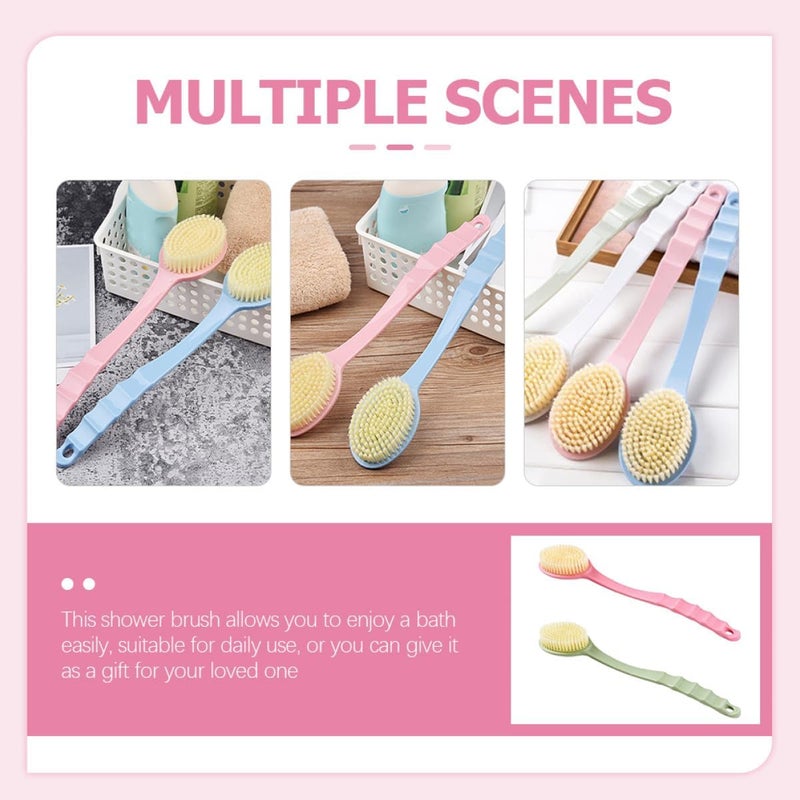 2pcs Long Handle Back Scrubber Bath Body Brush Exfoliating Shower Cleaning Brush for Men Women Elderly Bathing Accessories - Image 5