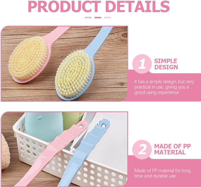 2pcs Long Handle Back Scrubber Bath Body Brush Exfoliating Shower Cleaning Brush for Men Women Elderly Bathing Accessories - Image 3