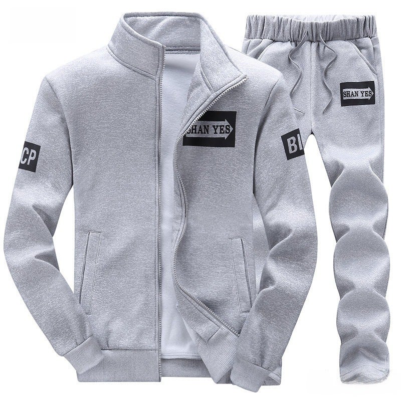 Spring, summer, autumn and winter special season four seasons sports sweater two-piece suit mens cardigan couple running clothes tide Blue - Image 3