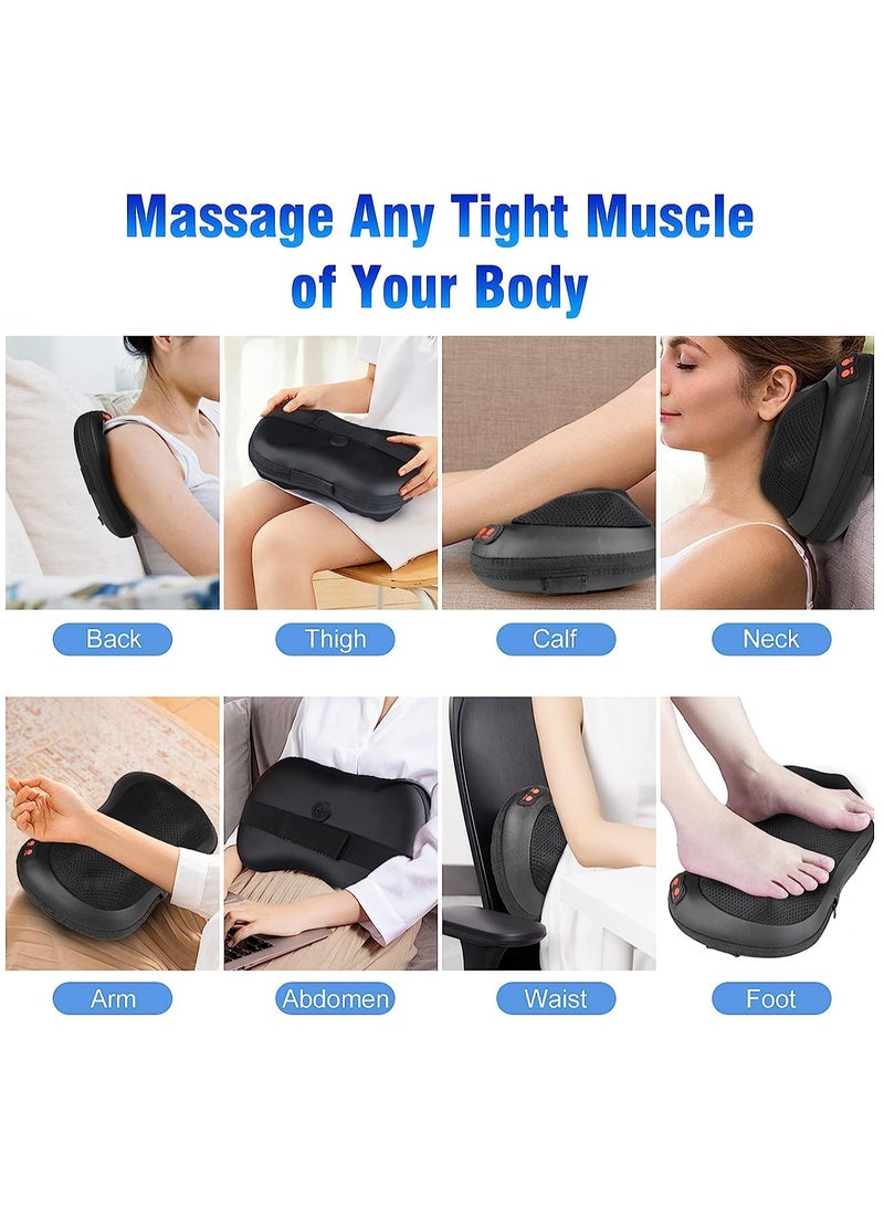إسكدنيا وسادة تدليك مع 8 عقدة ، مدلك ياكيتير مع تسخين للرقبة والكتف والظهر والخصر و 3 سرعات ومؤقت ، حماية تلقائية للإغلاق لمدة 15 دقيقة ، 2 مهايئ متضمن (أسود) - Image 5