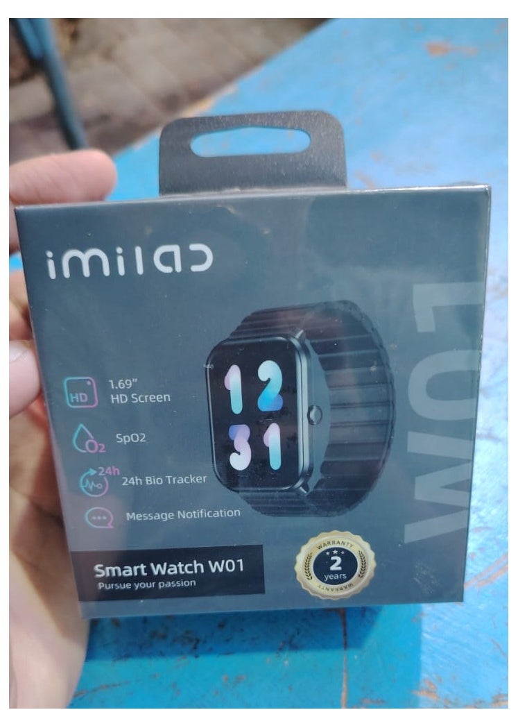 إيميلاب - ساعة سمارت من imilab w01  اللون أسود أكثر من 70 وضعًا رياضيًا مراقبة الأكسجين في الدم، وتتبع المؤشرات الحيوية مراقبة معدل ضربات القلب تتبع النوم، وتتبع صحتك - Image 1