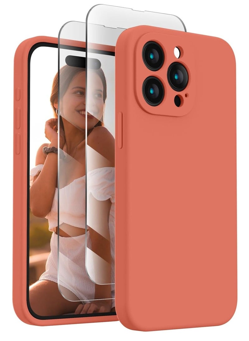 Raxoom Designed for iPhone 15 Pro Max Case, Silicone Upgraded [Camera Protection] for iPhone 15 ProMax Case with [2 Screen Protectors], Anti-Scratch Microfiber Lining, 6.7 inch, Pink Pomelo - Image 1