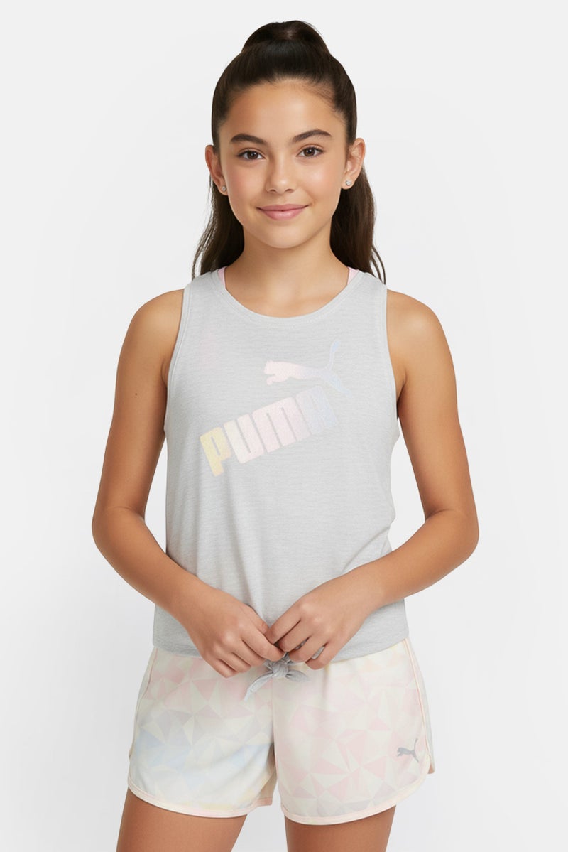 PUMA Kids Girl 3 Pcs Sportswear Fit Sleeveless Tops And Bottom Outdoor Set, Multicolor - Image 1